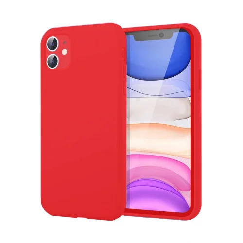 Mey İthalat®   iPhone 11 Kılıf First Silikon - Kırmızı