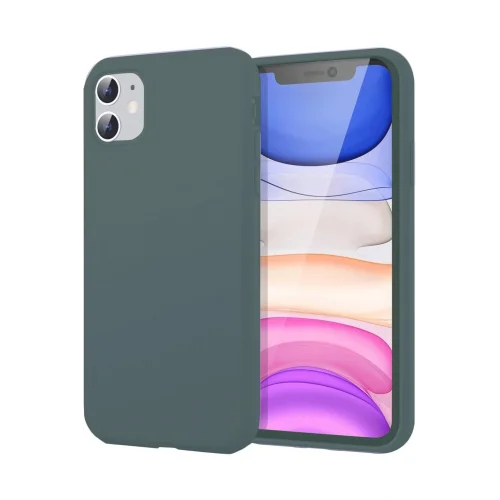 Mey İthalat®  iPhone 11 Kılıf First Silikon - Koyu Yeşil