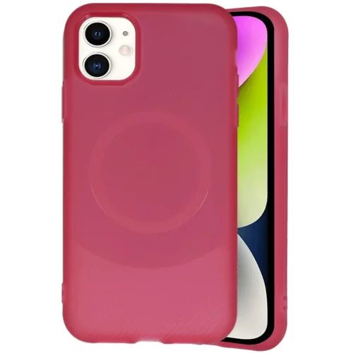 Mey İthalat®  iPhone 11 Kılıf Maya Karbon Kapak - Bordo