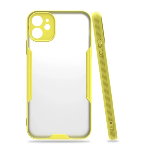 Mey İthalat®  iPhone 11 Kılıf Platin Silikon - Sarı