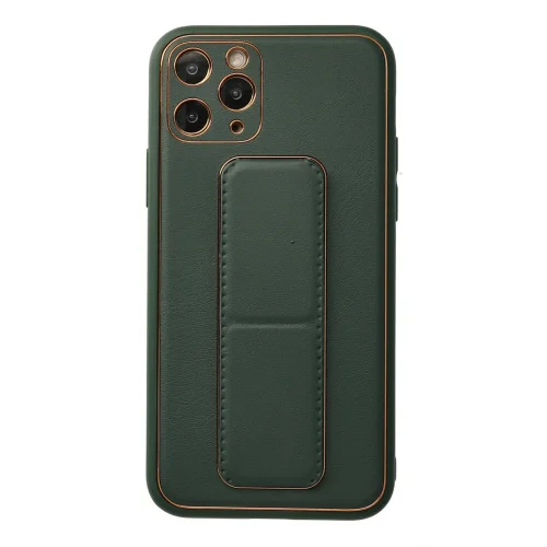 Mey İthalat®  iPhone 11 Pro Kılıf Coco Deri Standlı Kapak - Yeşil