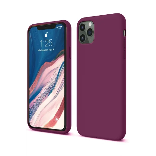 Mey İthalat®  iPhone 11 Pro Kılıf First Silikon - Mürdüm