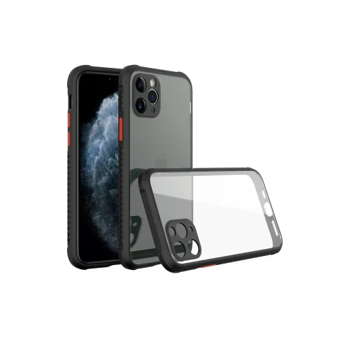 Mey İthalat®  iPhone 11 Pro Kılıf Miami Şeffaf Silikon - Siyah