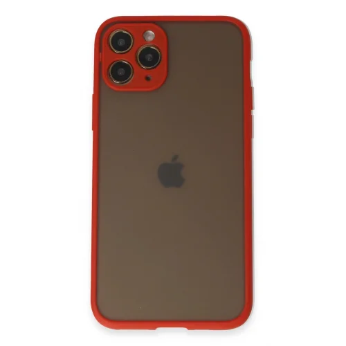 Mey İthalat®  iPhone 11 Pro Kılıf Montreal Silikon Kapak - Kırmızı