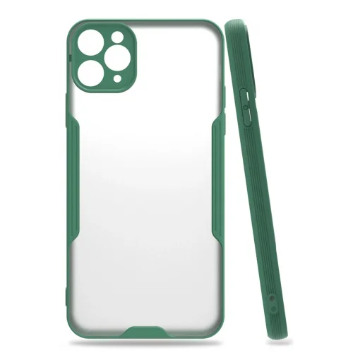 Mey İthalat®  iPhone 11 Pro Kılıf Platin Silikon - Yeşil