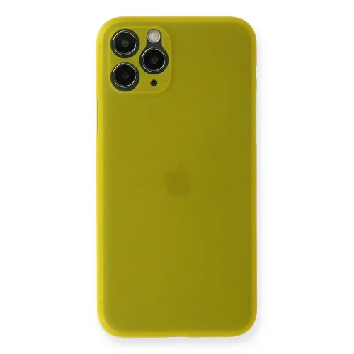 Mey İthalat®  iPhone 11 Pro Kılıf PP Ultra İnce Kapak - Sarı