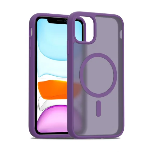 Mey İthalat®  iPhone 11 Pro Max Jota Magsafe Kapak - Derin Mor