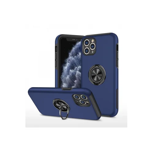 Mey İthalat®  iPhone 11 Pro Max Kılıf Elit Yüzüklü Kapak - Lacivert