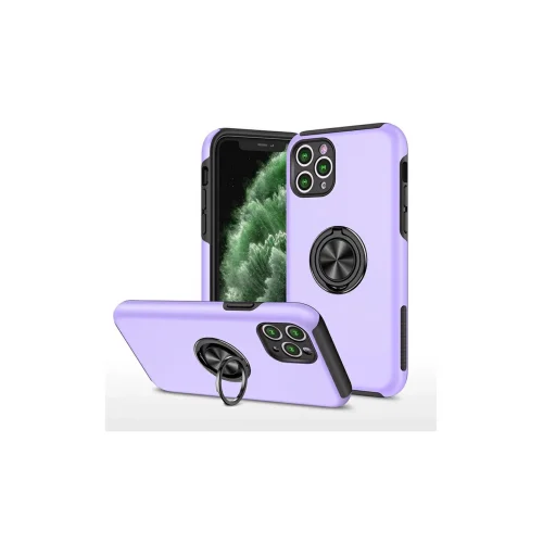 Mey İthalat®  iPhone 11 Pro Max Kılıf Elit Yüzüklü Kapak - Mor