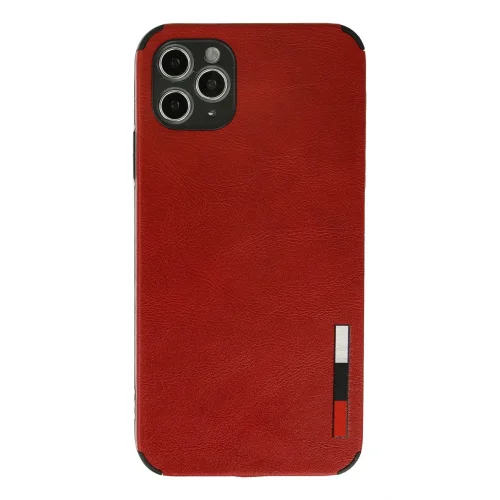 Mey İthalat®  iPhone 11 Pro Max Kılıf Loop Deri Silikon - Kırmızı