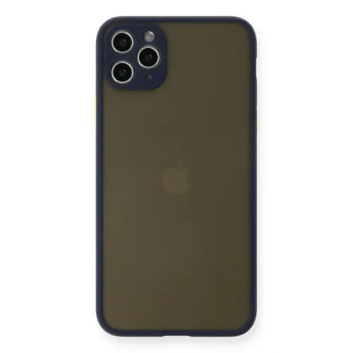 Mey İthalat®  iPhone 11 Pro Max Kılıf Montreal Silikon Kapak - Lacivert