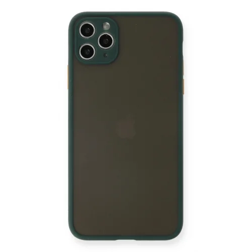 Mey İthalat®  iPhone 11 Pro Max Kılıf Montreal Silikon Kapak - Yeşil