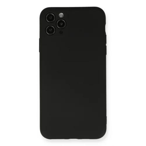 Mey İthalat®  iPhone 11 Pro Max Kılıf Nano içi Kadife Silikon - Siyah
