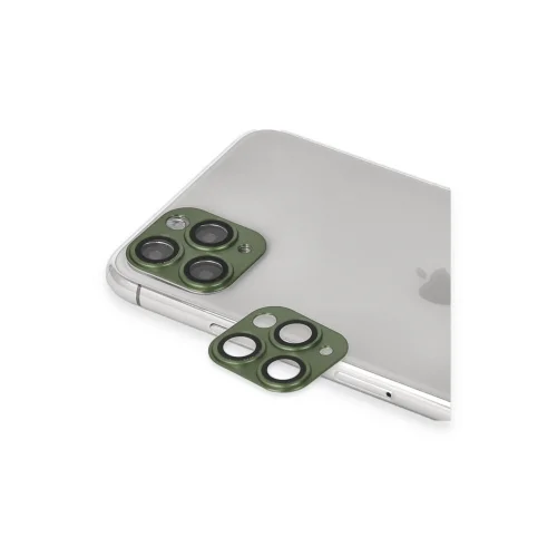 Mey İthalat®  iPhone 11 Pro Max Pers Alüminyum Kamera Lens - Yeşil