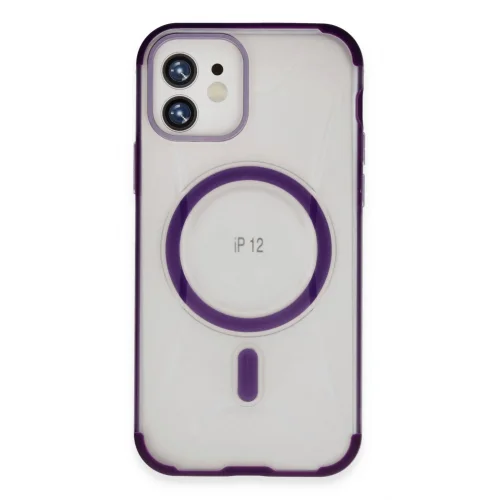 Mey İthalat®   iPhone 12 Hilton Magsafe Kapak - Derin Mor