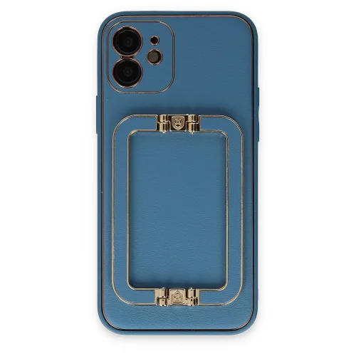 Mey İthalat®  iPhone 12 Kılıf Coco Elit Kapak - Mavi
