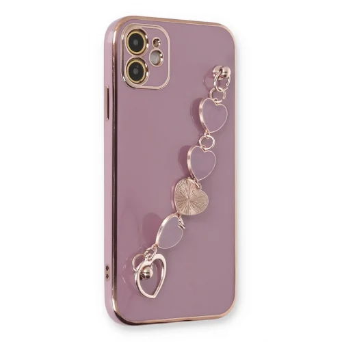 Mey İthalat®  iPhone 12 Kılıf Esila Silikon - Mor