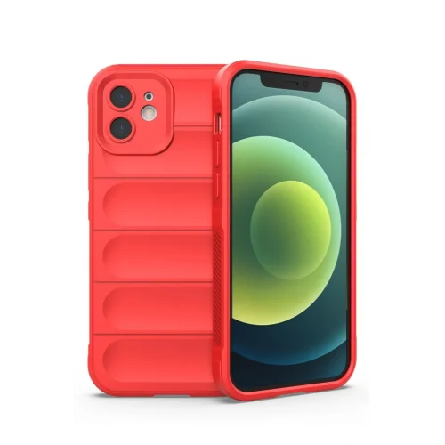 Mey İthalat®  iPhone 12 Kılıf Optimum Silikon - Kırmızı