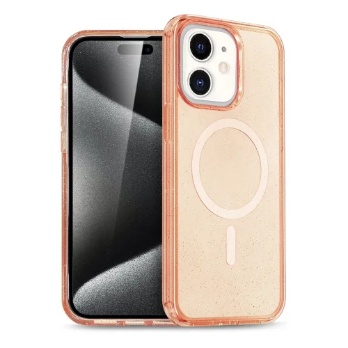 Mey İthalat®  iPhone 12 Kılıf Star Magsafe Kapak - Turuncu