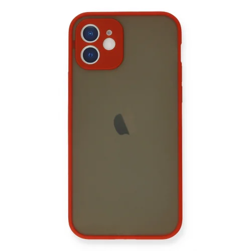 Mey İthalat®  iPhone 12 Mini Kılıf Montreal Silikon Kapak - Kırmızı