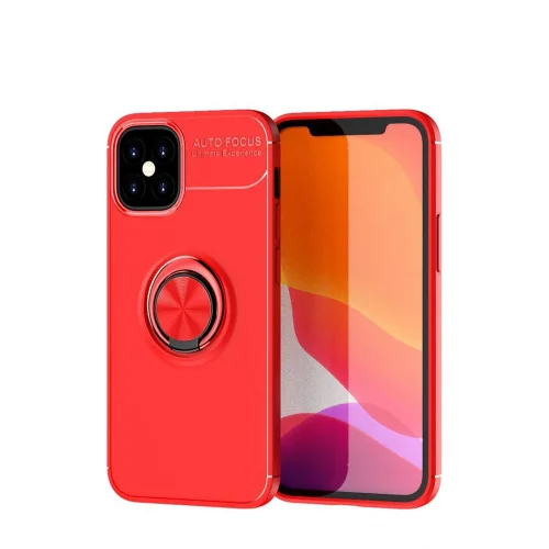 Mey İthalat®  iPhone 12 Mini Kılıf Range Yüzüklü Silikon - Kırmızı