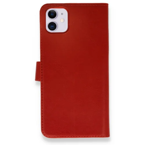 Mey İthalat®  iPhone 12 Mini Kılıf Trend S Plus Kapaklı Kılıf - Kırmızı