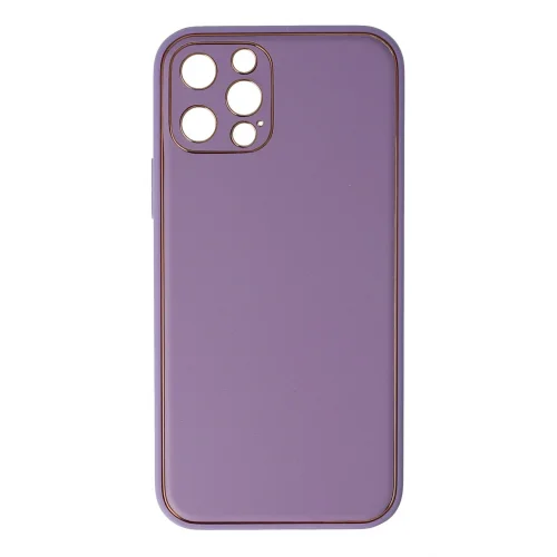 Mey İthalat®  iPhone 12 Pro Kılıf Coco Deri Silikon Kapak - Lila