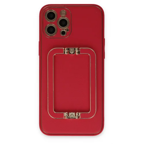 Mey İthalat®  iPhone 12 Pro Kılıf Coco Elit Kapak - Kırmızı