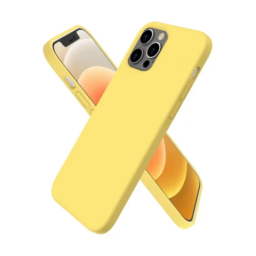 Mey İthalat®  iPhone 12 Pro Kılıf First Silikon - Sarı