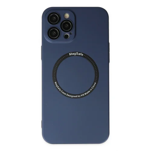 Mey İthalat®  iPhone 12 Pro Kılıf Jack Magneticsafe Lens Silikon - Lacivert