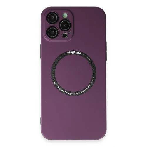 Mey İthalat®  iPhone 12 Pro Kılıf Jack Magneticsafe Lens Silikon - Mürdüm
