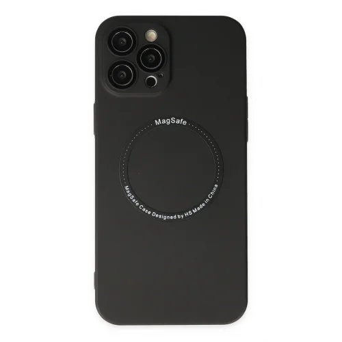 Mey İthalat®  iPhone 12 Pro Kılıf Jack Magneticsafe Lens Silikon - Siyah