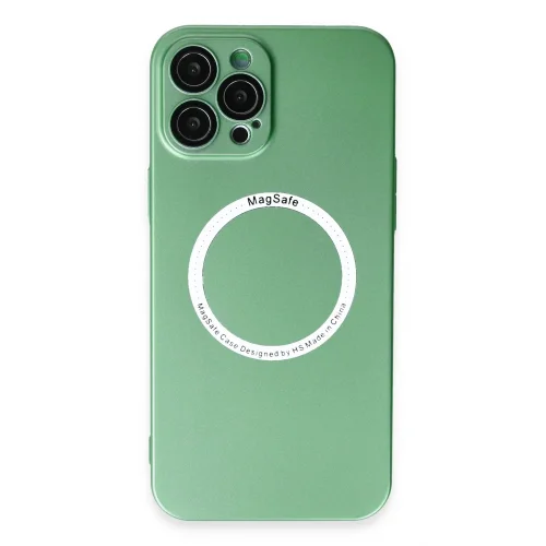 Mey İthalat®  iPhone 12 Pro Kılıf Jack Magneticsafe Lens Silikon - Yeşil