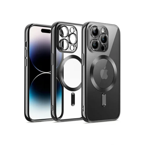 Mey İthalat®  iPhone 12 Pro Kılıf Kross Magneticsafe Kapak - Siyah