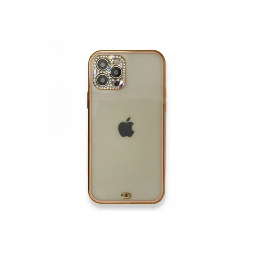 Mey İthalat®  iPhone 12 Pro Kılıf Liva Taşlı Silikon - Pembe