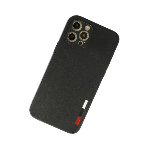 Mey İthalat®  iPhone 12 Pro Kılıf Loop Deri Silikon - Siyah