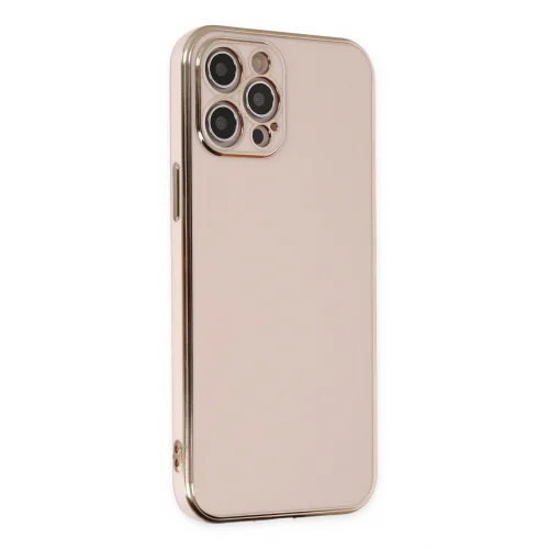Mey İthalat®  iPhone 12 Pro Kılıf Volet Silikon - Pembe
