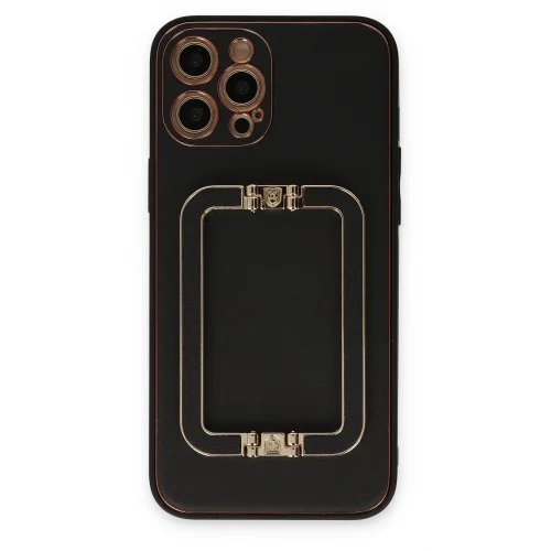 Mey İthalat®  iPhone 12 Pro Max Kılıf Coco Elit Kapak - Siyah