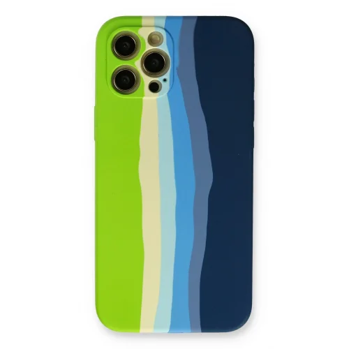 Mey İthalat®  iPhone 12 Pro Max Kılıf Ebruli Lansman Silikon - Yeşil-Koyu Yeşil