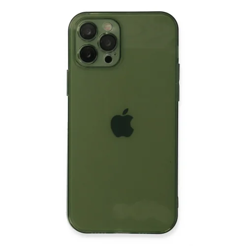 Mey İthalat®  iPhone 12 Pro Max Kılıf Fly Lens Silikon - Yeşil