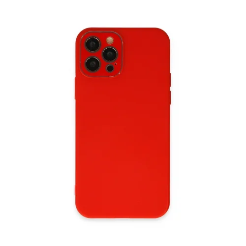 Mey İthalat®  iPhone 12 Pro Max Kılıf Lansman Glass Kapak - Kırmızı