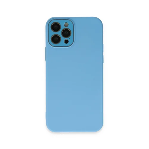 Mey İthalat®  iPhone 12 Pro Max Kılıf Lansman Glass Kapak - Mavi