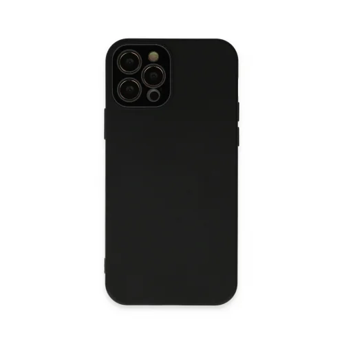 Mey İthalat®  iPhone 12 Pro Max Kılıf Lansman Glass Kapak - Siyah