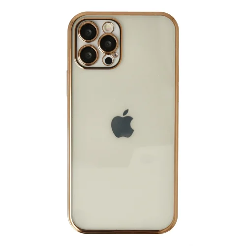 Mey İthalat®  iPhone 12 Pro Max Kılıf  Lensli Silikon - Gold
