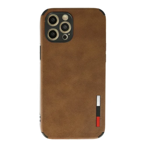 Mey İthalat®  iPhone 12 Pro Max Kılıf Loop Deri Silikon - Kahverengi