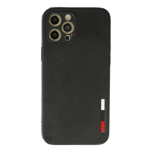 Mey İthalat®  iPhone 12 Pro Max Kılıf Loop Deri Silikon - Siyah