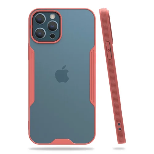 Mey İthalat®  iPhone 12 Pro Max Kılıf Platin Silikon - Pembe