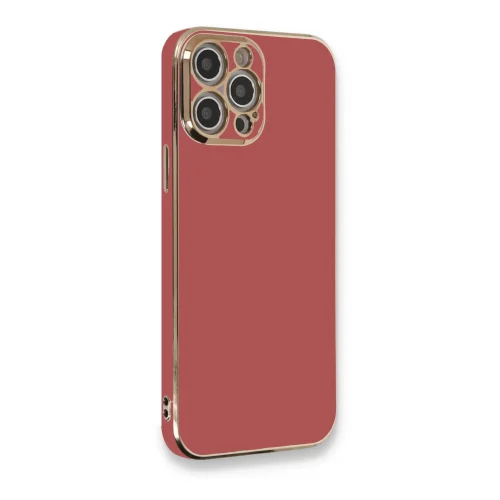 Mey İthalat®  iPhone 12 Pro Max Kılıf Volet Silikon - Kırmızı