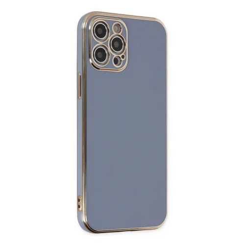 Mey İthalat®  iPhone 12 Pro Max Kılıf Volet Silikon - Mavi