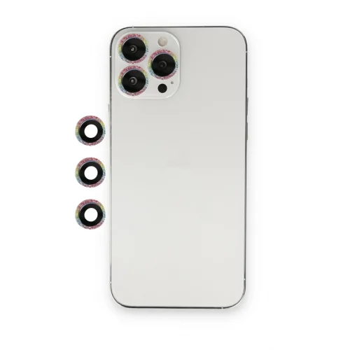 Mey İthalat®  iPhone 12 Pro Shine Kamera Lens - Rainbow